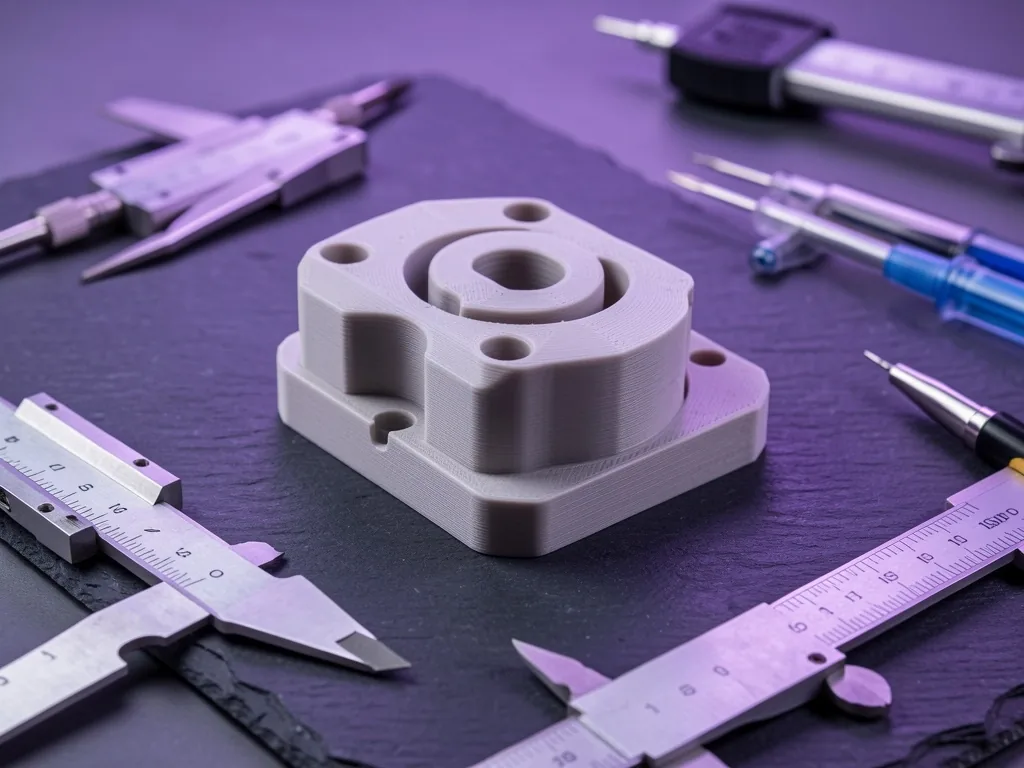 Prototipos impresos en 3D sobre banco de trabajo